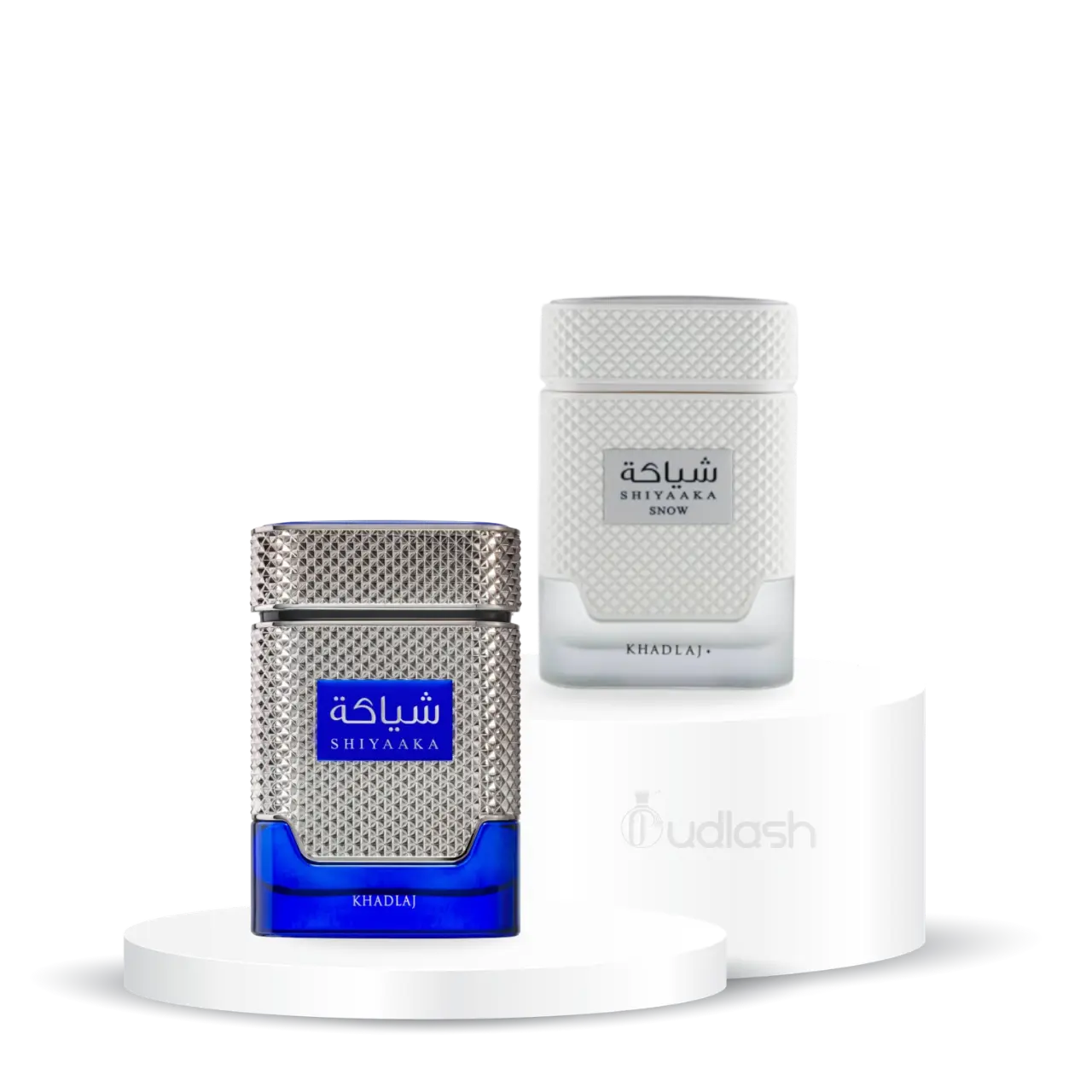 KHADLAJ Shiyaaka Snow + Blue Eau De Parfum, 100 ml Bottle, Unisex Refreshing Fragrance, Multi-Pack, Bergamot-Lime & Basil Notes