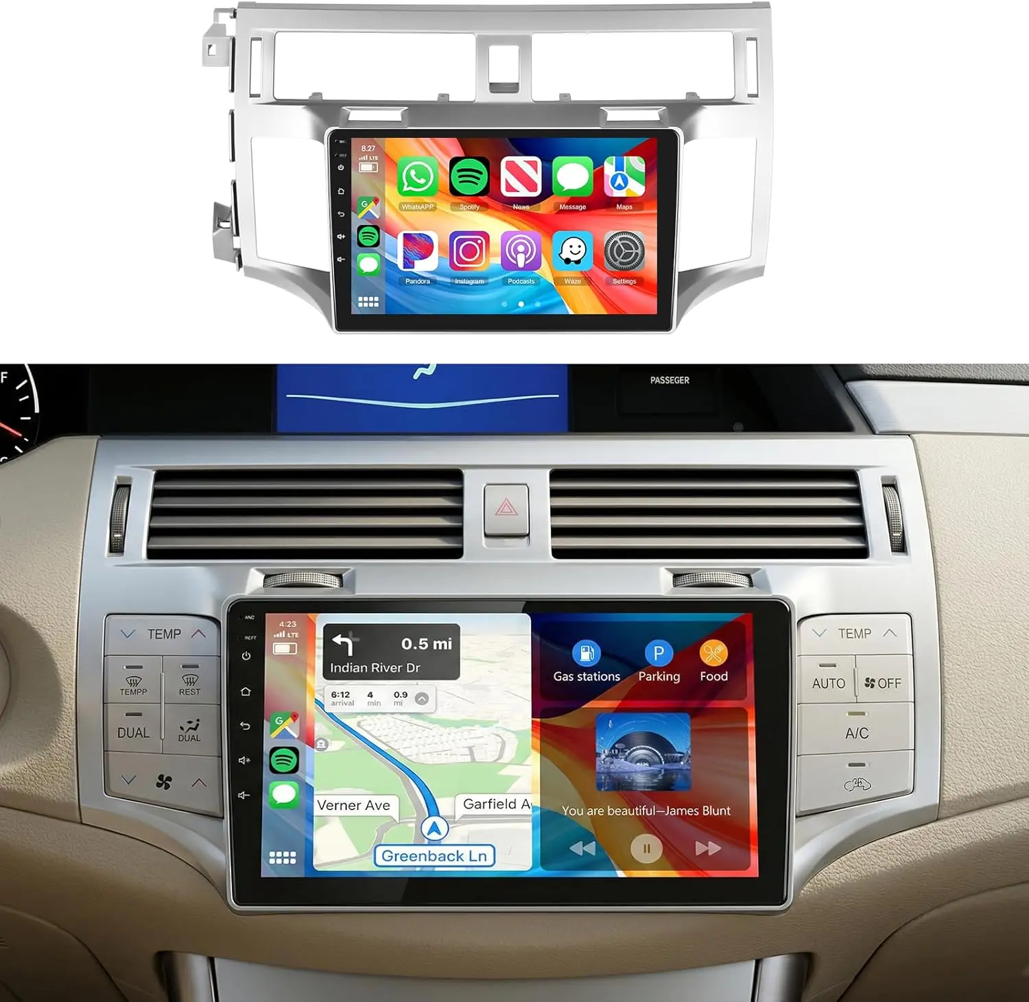 9" Display Android 13 Car Radio for Toyota Avalon 2006-2010, 1280×720 IPS Touchscreen Head Unit with Wireless CarPlay, Android Auto, GPS Navigation, WiFi, DSP, Bluetooth, SWC, MIC, Backup Camera, Tempered Glass for In-Car Entertainment