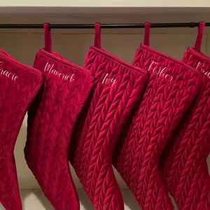 Christmas stocking with embroidered name