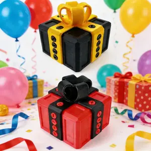 3D Illusion Hollow Prank Cube, Quick Assembly Surprise Pop-Up Gift Box, Party Holiday Fun Joke Present, No Filler Required