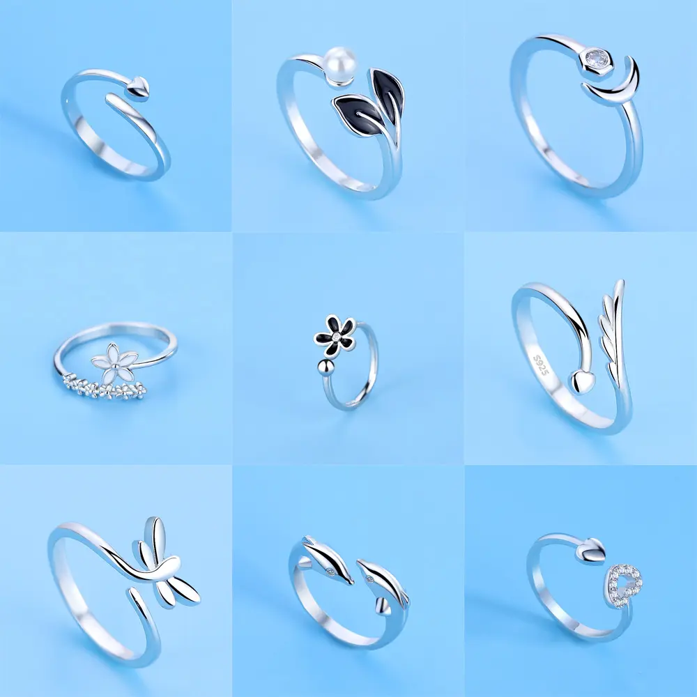 925 Sterling Silver Ring AAA Zircon Adjustable Simplicity Fashion Exquisite Women Jewelry Accessories Wedding Party Gift