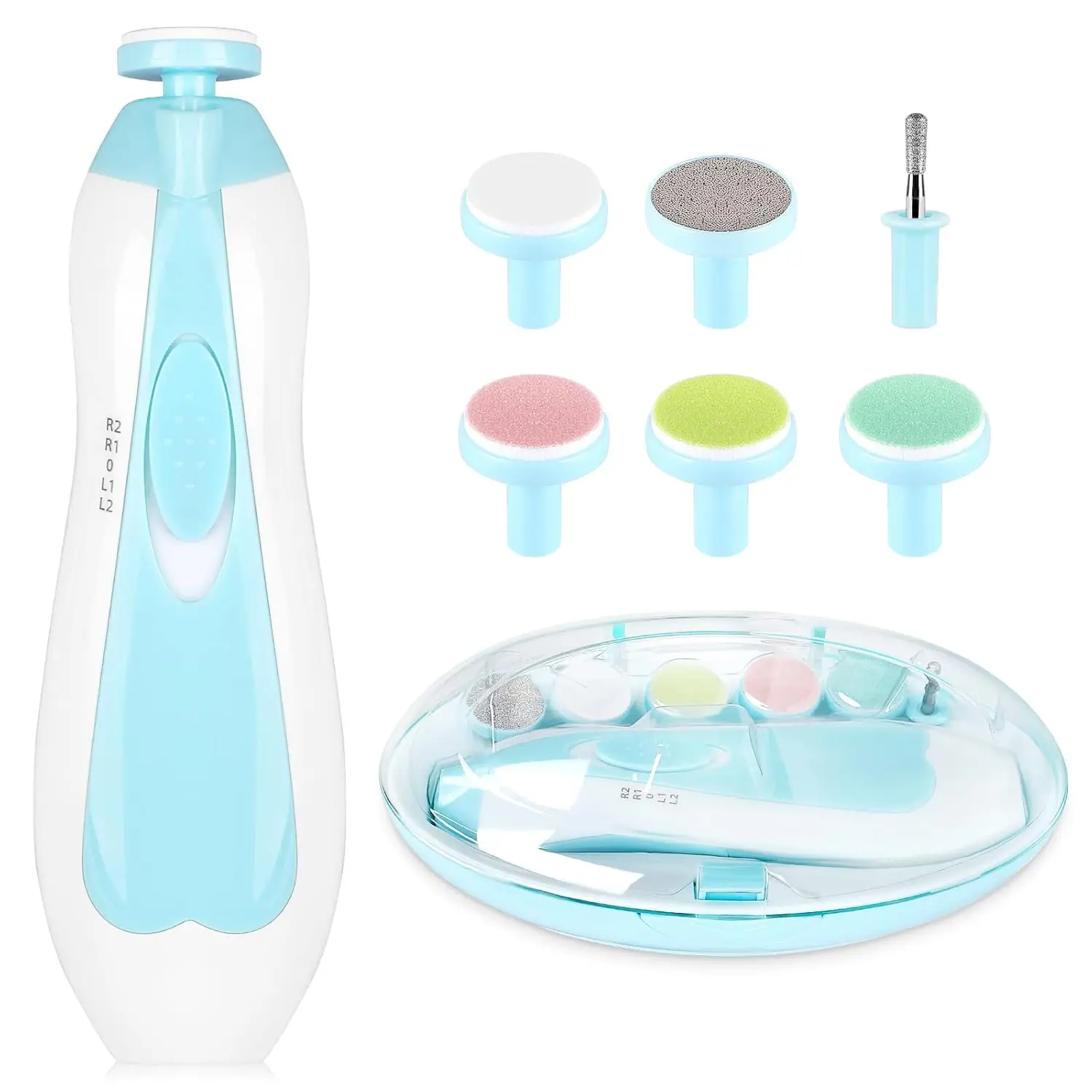 Baby Nail Trimmer Electric,Baby Nail Clippers, 6 in 1 Baby Nail File,Nail File Baby Grooming Kit Manicure Set for Toddler or Adults Care Newborn Cute