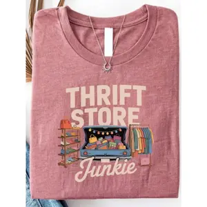 Vintage Thrift Store T-Shirt - a Casual Crew Neck Shirt Themed for Secondhand Enthusiasts, Perfect for Flea Market Outfits And Everyday Wear, Made from Comfortable Stretchy Fabric That Is Machine Washable