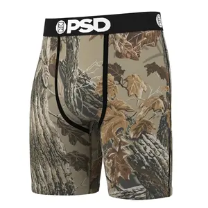 PSD Mens Realtree Xtra Grey Boxer Brief - Standard Length 7 Inch Inseam, Soft and Breathable Poly Blend Fabric