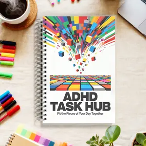 ADHD TASK HUB - A Dopamine-Driven Daily Productivity Planner to Beat Procrastination, Scientifically Structured with Color-Coding & Achievement Tracking, A5, 108 Pages, 100gsm Paper, Spiral Bound