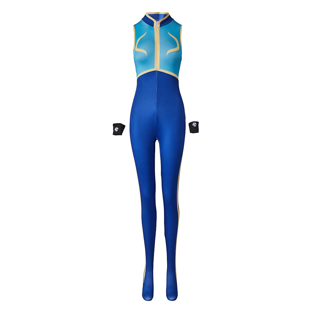 Women's SF6 Inspired Chun-Li Costumes, Fitted Polyester Kungfu Jumpsuit with Accessories, All Seasons Fighting Game Clothes for Halloween, Lady, Cosplay Suit, Basic, Ladies, Machine Washable, Chun Li Costume, Sf6 Fighting Game