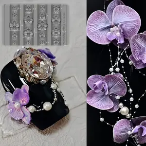 Transparent Silicone Nail Mold Butterfly Orchid Ice Flower Carving, Detailed Ocean Flower Design, 3D Nail Art Decoration Tool