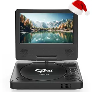 9.5" Portable DVD Player with 7.5" Swivel Display Screen, 5-Hour Built-in Rechargeable ,  DVD Player,Supports SD Card/USB/CD/DVD and Multiple Disc Formats, High Volume Speaker