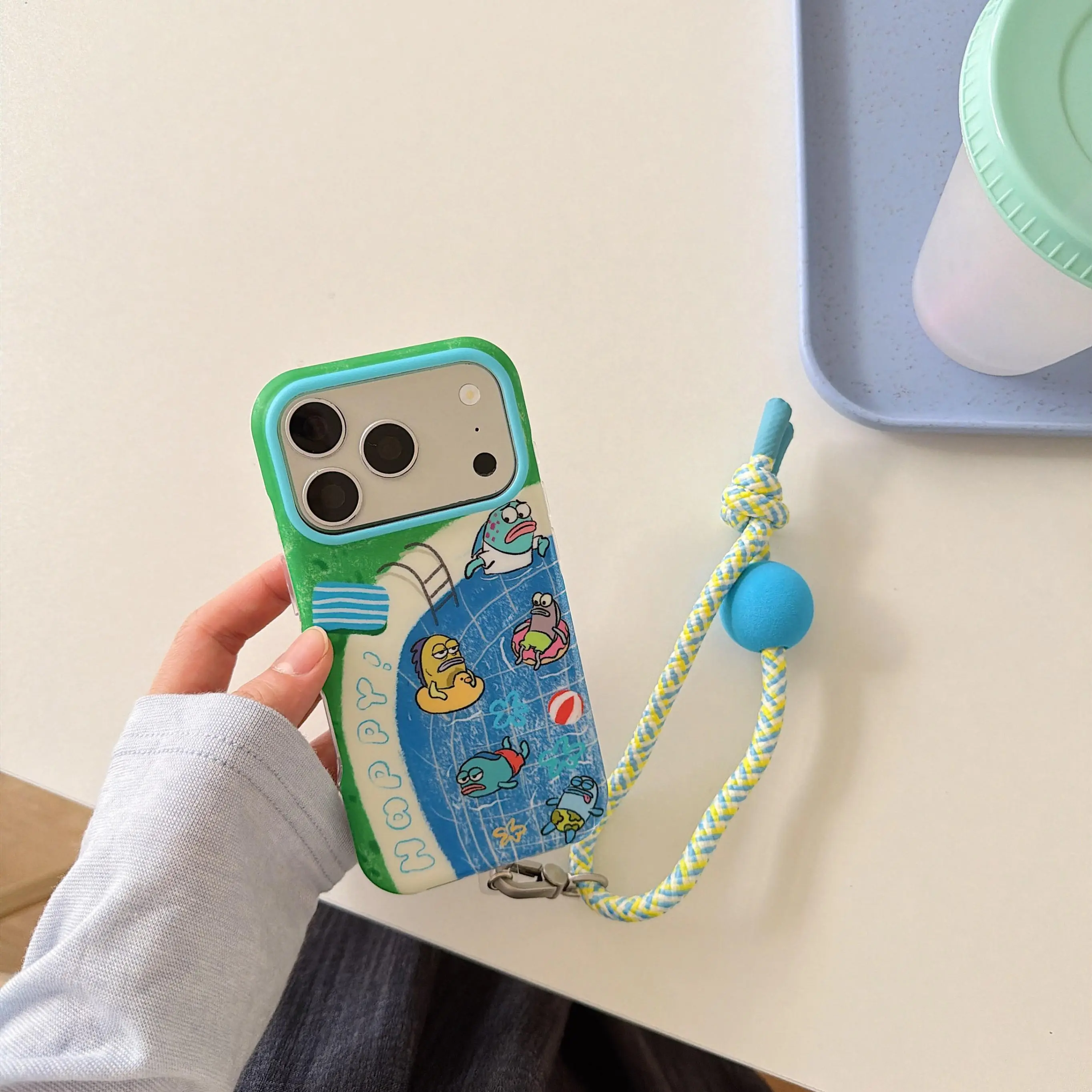 SpongeBob Cute Bikini Bottom Smartphone Case for iPhone 17 Pro Max/16/15/14/13, Full-Cover Shockproof Handheld Cellphone Devices Casing, High-Definition Transparent Aesthetic Skin-Feel Soft TPU High-End Accessory durable