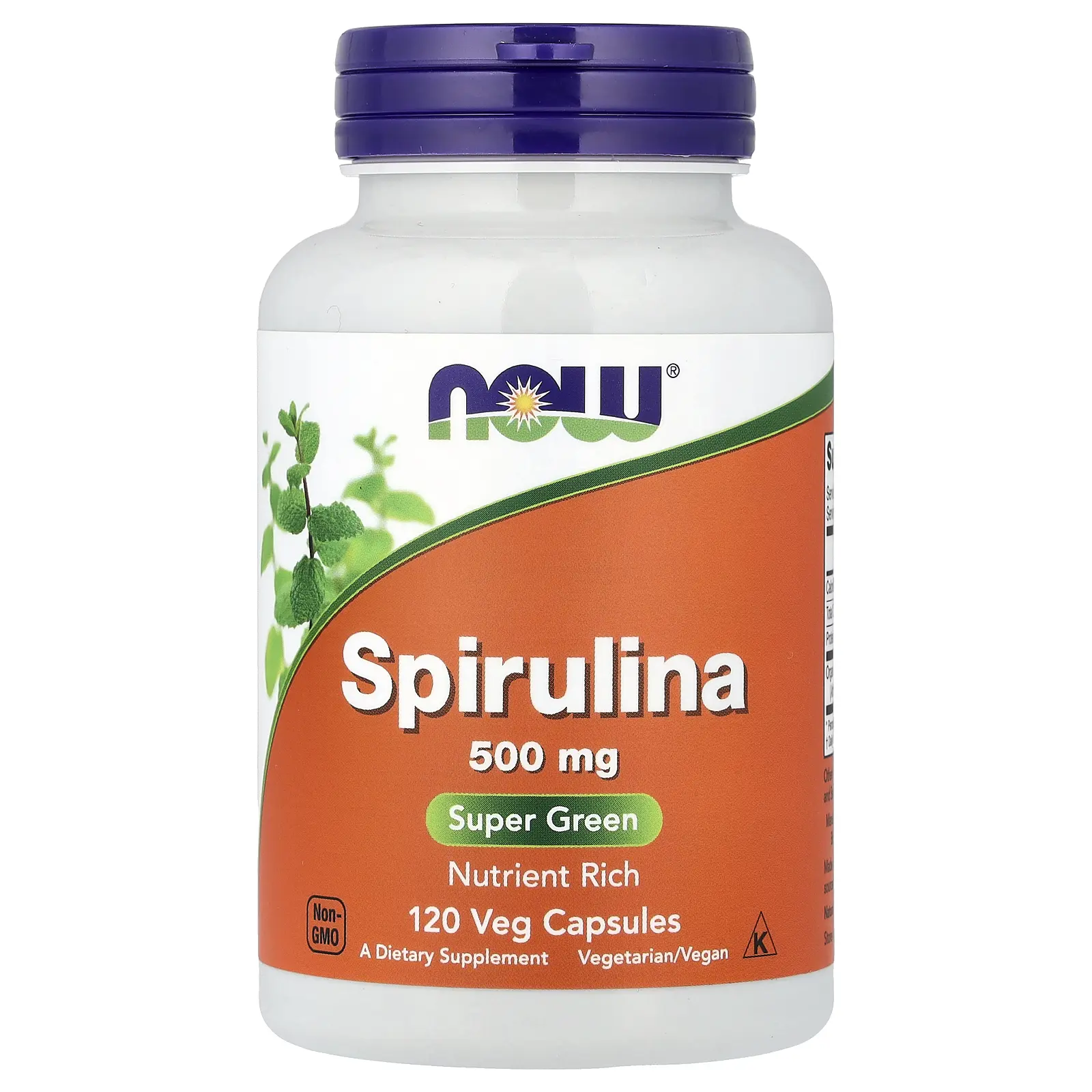 NOW Foods Spirulina, 120 Veg Capsules (500 mg per Capsule)