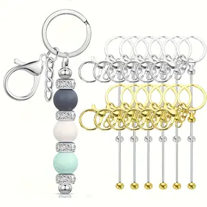 12pcs of Two-Color Basic Fashion Alloy Keychain Pendant Lanyard, Suitable for Making DIY Handicrafts, Ideal Gifts for Friends And Family, Holiday Presents