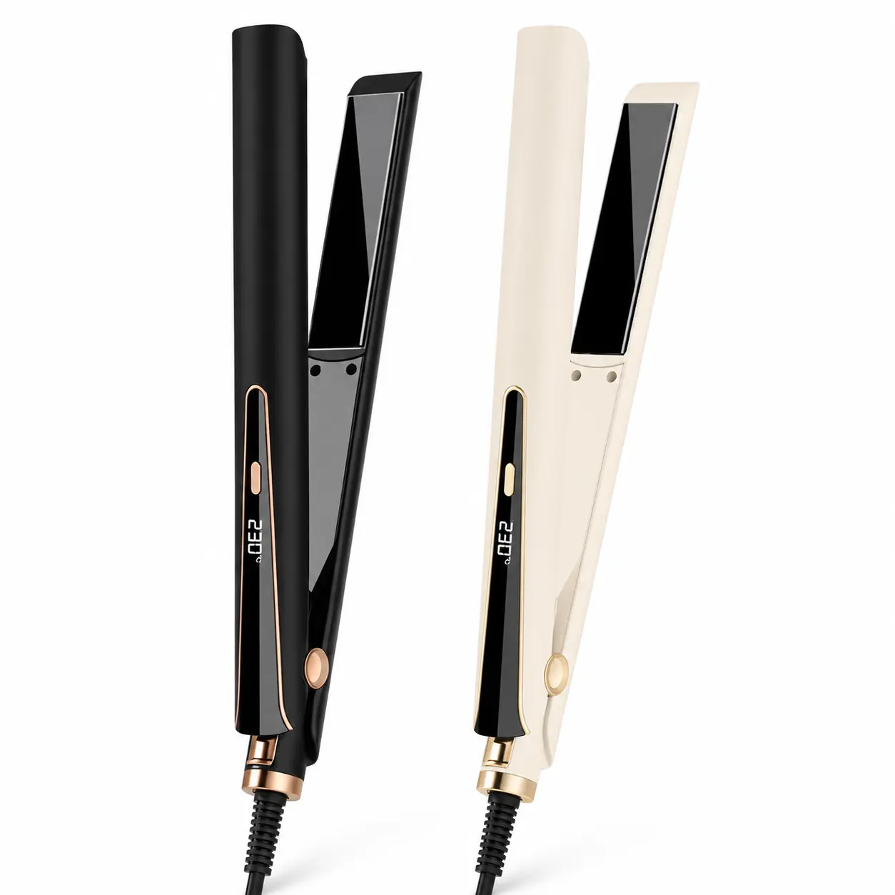 2-in-1 Hair Straightener & Curler, Professional Ceramic Flat Iron with LCD Digital Temperature Display, 5 Adjustable Heat Settings 150–230°C, Fast Heating Anti-Frizz Styling Tool for All Hair Types