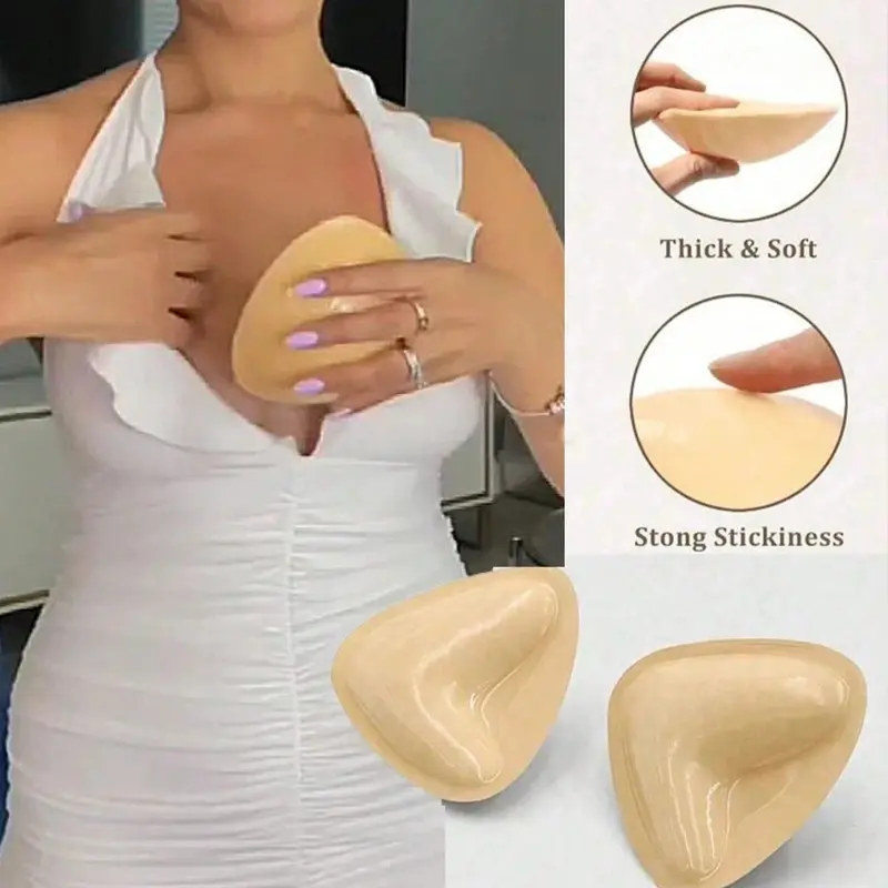 Sticky Bra Inserts for Instant Lift & Enhancement, Washable Reusable Sticky Bra Pads, Hand Wash Only, Removable Clothing Enhancer Accessories