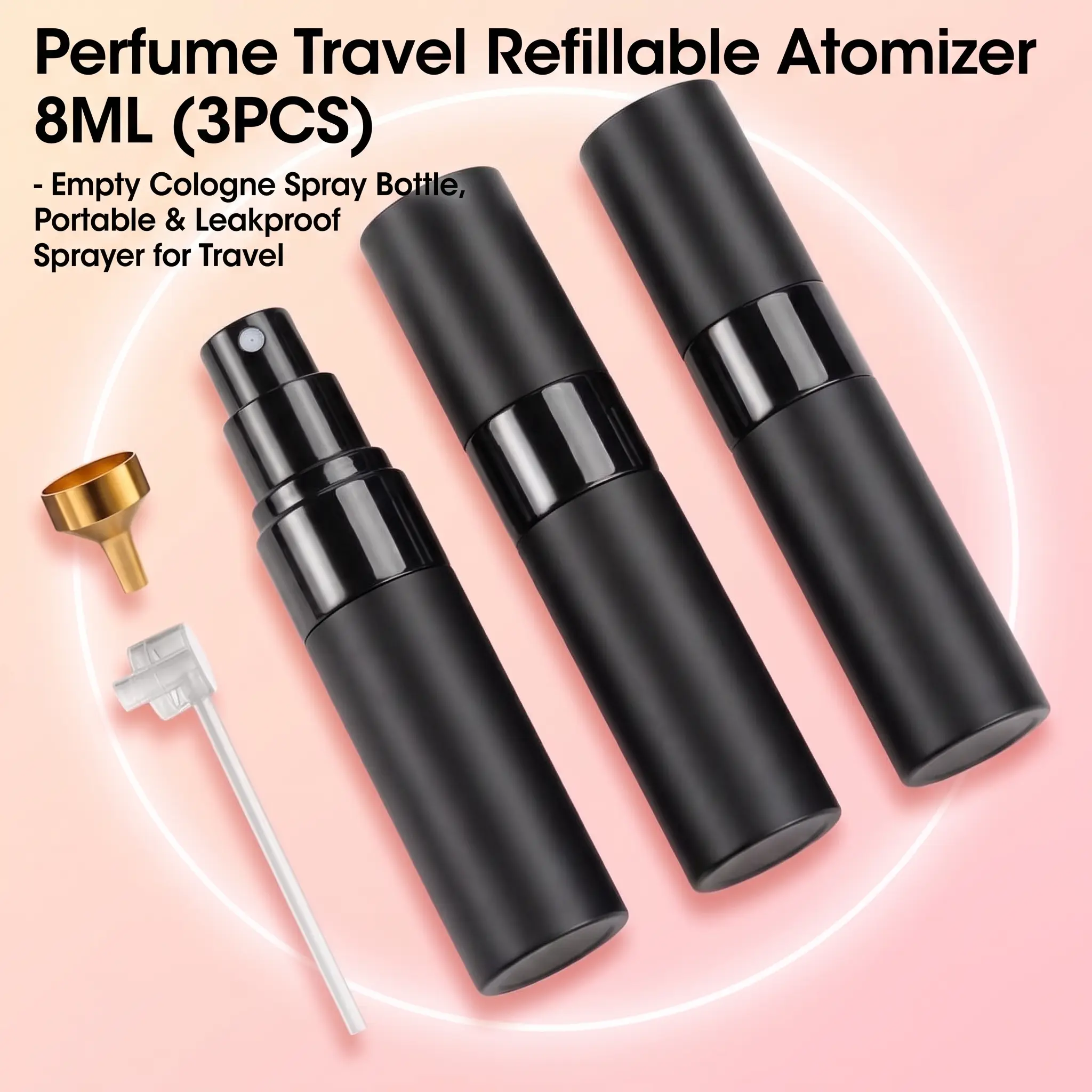 8ML Perfume Atomizer 3PCS – Refillable Travel Cologne Spray Bottles, Leakproof Portable Scent Sprayer