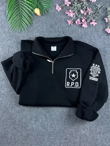 Resident Evil RPD Raccoon Police Department Embroidered quater-zip/Sweatshirt, Umbrella Corporation Hoodie, Leon Kennedy Shirt, Horror Game Merch