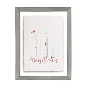 Merry Christmas Cardinals Floating Frame Art