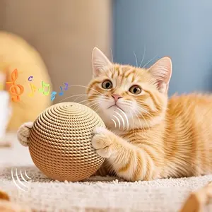 Extra-Large Sword Hemp Ball, Durable Scratch Ball for Cats, Multi-Colored Pet Toy, Dental Care & Claw Sharpener, Self-Entertaining Gadget