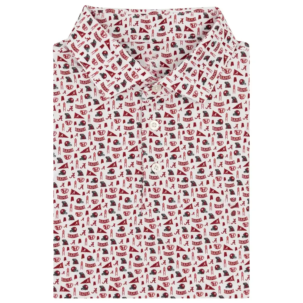 The Alabama Gameday Men's Short Sleeve Collegiate Polo, Golf Polo Shirt, Men's Short Sleeve Polo, 3D All Over Print Shirt