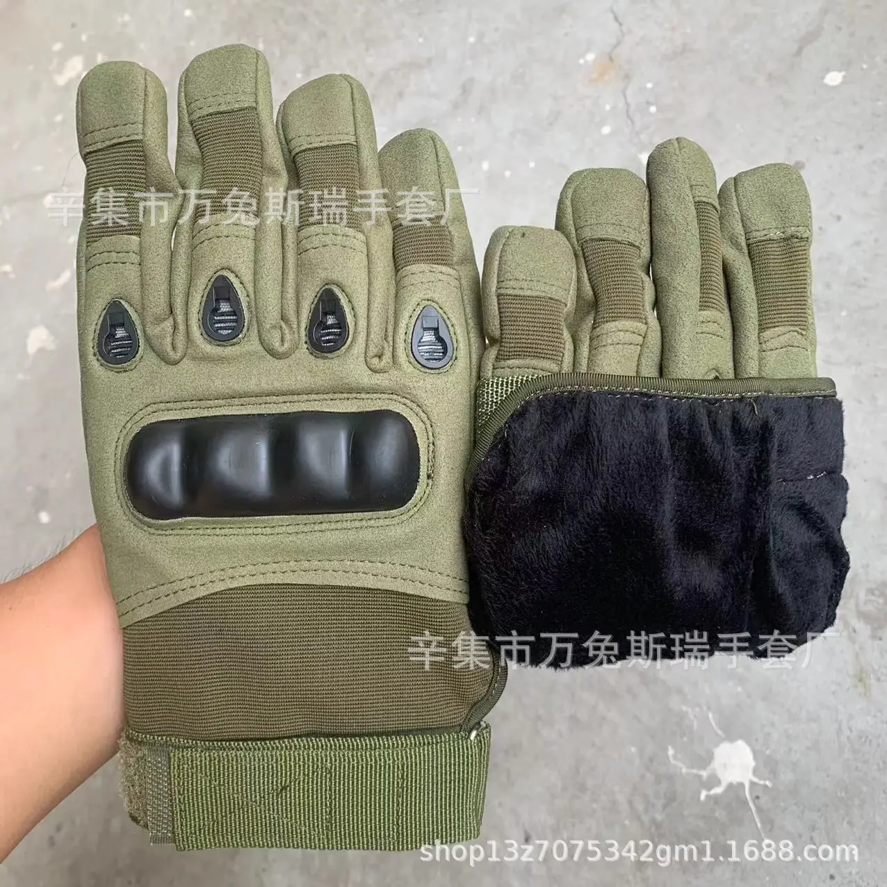 Velvet thickened tactical gloves militar