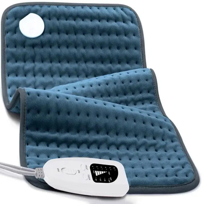 Portable Multifunctional Velvet Corded Electric Heating Pad - 24x12 in, 75 in Power Cord, Adjustable Temp, Dry/Moist Heat, Auto Shut Off, Lightweight, Covers Back, Neck, Abdomen, Limbs, Adult Birthday Gift