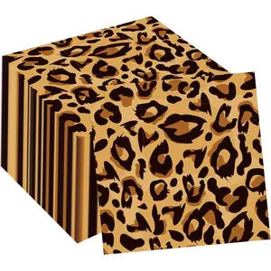 40Pcs Leopard Print Party Napkins Leopard Print Theme Party Paper Napkins Safari Prints Paper Napkins Set Animal Prints Paper Luncheon Napkins Cheetah Theme Birthday Decorations
