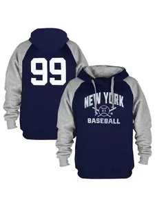 Mens Baseball Team Embroidery Hooded Fleece Sweatshirt Casual Hoodie, Graphic Team Hoodie, Thick Warm Pullover, Loose Fit Unisex Valentine's Gift, Machine Washable, Custom Hoodie, Autumn Winter Wear