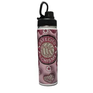 Cafecito Y Chisme 22oz Custom Tumbler Water Bottle with Handle - Pink Design, Drinkware & Cup