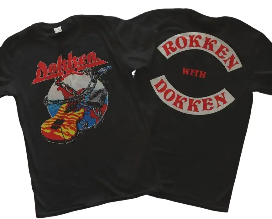 Dokken Band Shirt, Dokken Band Tour Cotton Black Unisex T-shirt S-5XL