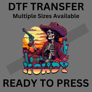Cowgirl Western Halloween DTF Iron-On Transfer for Custom Apparel & Crafts