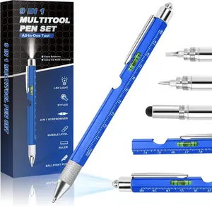 Pen Gifts for Men, Cool Gadgets  in  Multitool Pen, Stocking Stuffers for Men Women, Useful Gadgets Gift for Him Dad Husband Women on Christmas, Valentine's Day, Father's Day, Birthday (BlueN)