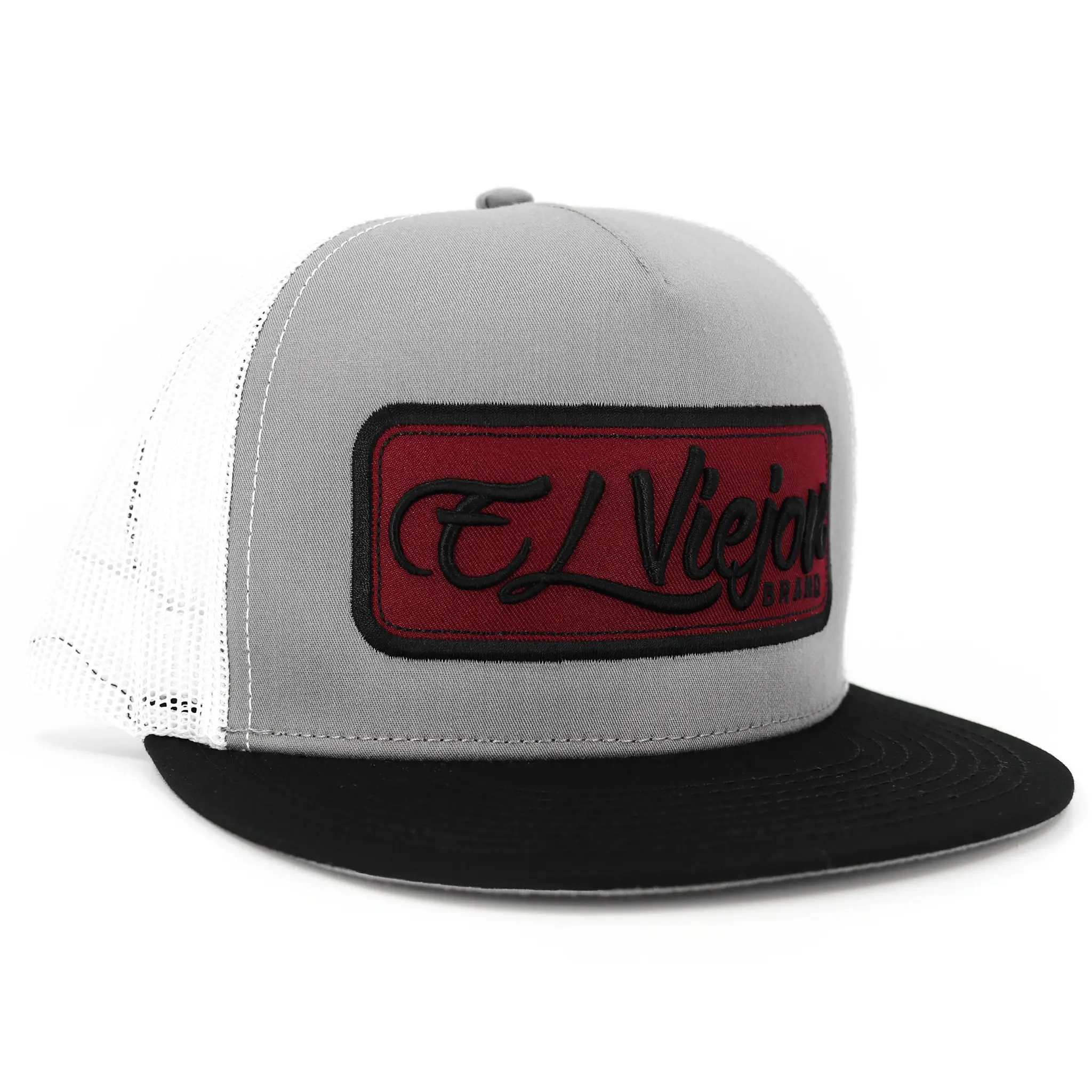 EVPatch Black/Grey/White flat visor hat