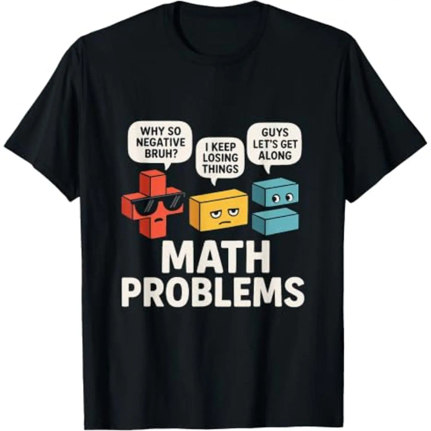 Women's Shortsleeve Graphic T-Shirt - Funny Math Problem Symbols Print, Casual Educational Tops for Teachers, Back to School Wear