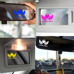 2PCS/SET Custom Name Angel Heart Wing Car Sticker for Car Rearview Mirror, Sun Visor Mirror, Highlight Exclusive Sweet Element, Inject Personalized Logo DNA into Your Car, Trendy Decoration Maximizes Interior Uniqueness