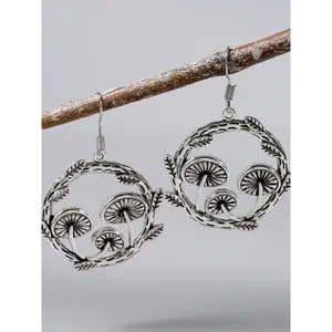 Round Mushroom Design Dangle Earrings, 1 Pair Creative Jewelry for Women, Trendy Jewelry Gift for Party and Daily Life(Sheet)