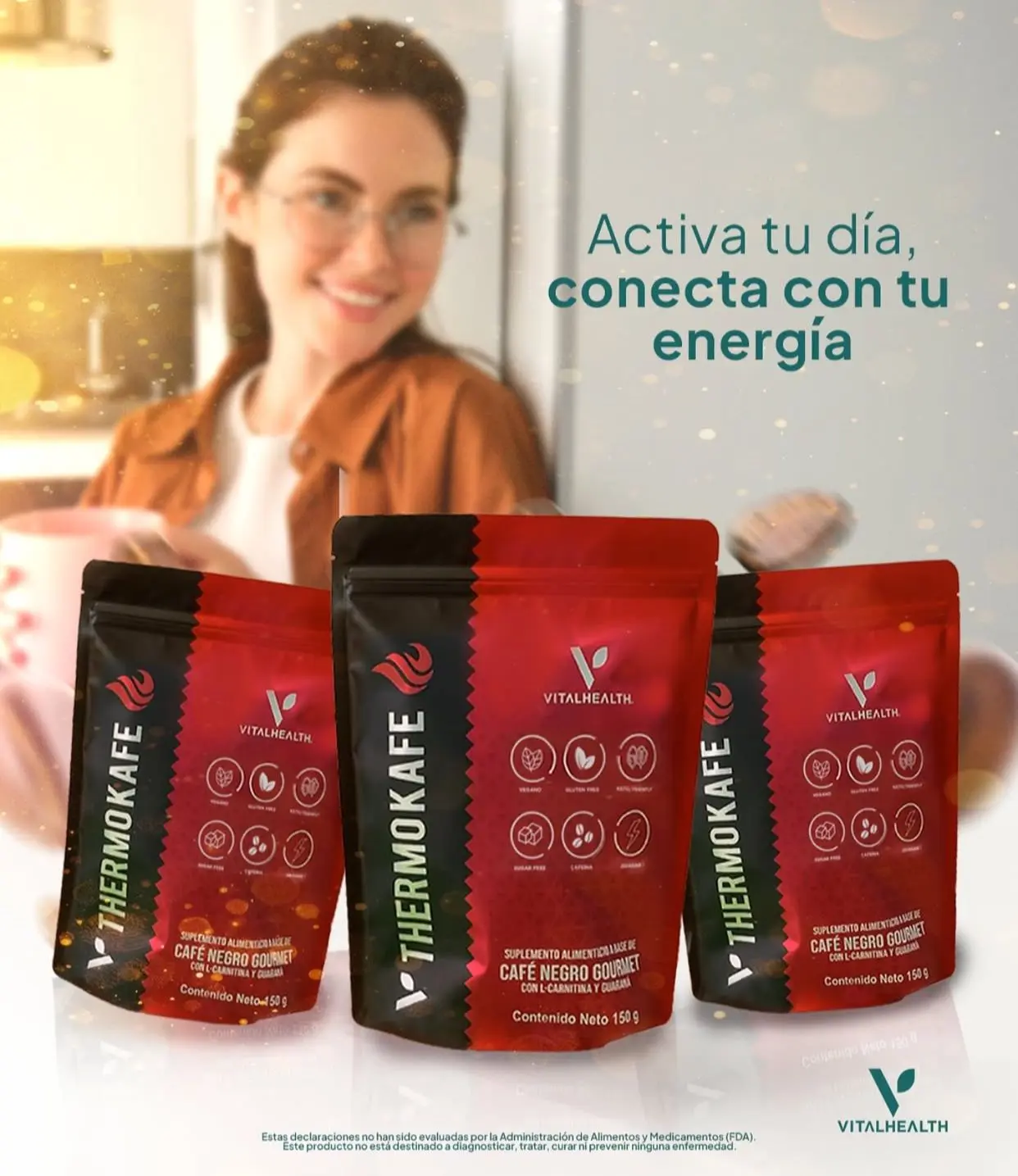 Vital Health THERMOKAFE by Vital Health Global from Mexico - Gourmet Black  Coffee with L-Carnitine & Guarana - Sugar Free, Keto Friendly, 150g -  TikTok Shop