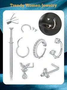 20G Horseshoe Nose Ring L Shape Nose Stud Hinged Nose Ring Hoops For Women Nose Piercing Jewelry Hypoallergenic Stainless Steel Cartilage Half Hoop Earring Daith Tragus Earring Helix Piercing Jewelry Body Jewelry Anti Tragus Jewelry