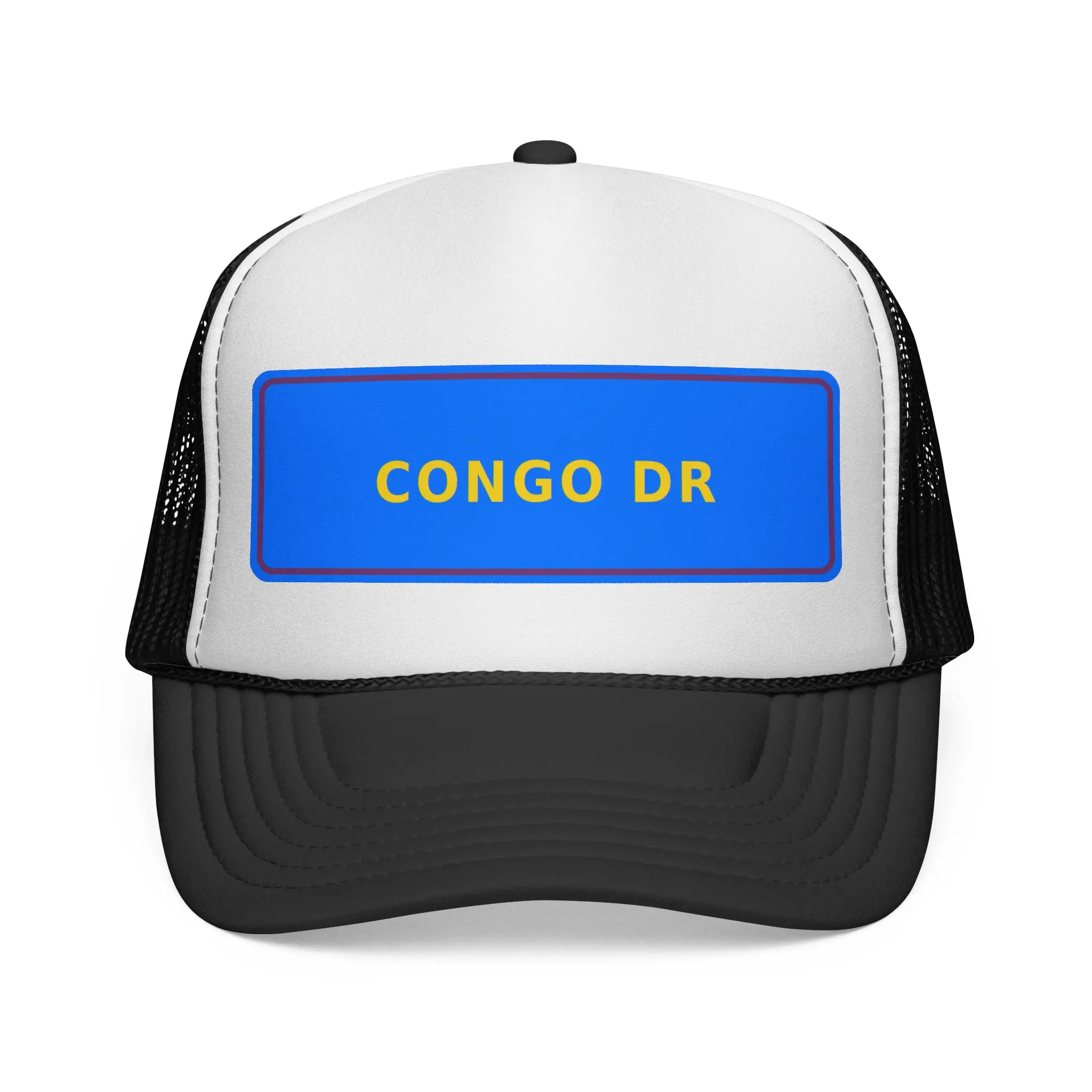Congo DR Patch Trucker Cap | Blue Yellow Flag Name