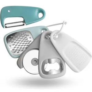 Kitchen Gadgets Set 5 Pieces, Stackable Cooking Tools Space Saving for Small Kitchen, Accessories for RV Camper Inside Dishwasher Safe (Blue)