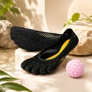 Women's Cross-Strap 5-Toe Barefoot Yoga Shoes - Non-Slip Soft Rubber Sole, Light Breathable Minimalist Flat Footwear for Yoga, Gym Training
