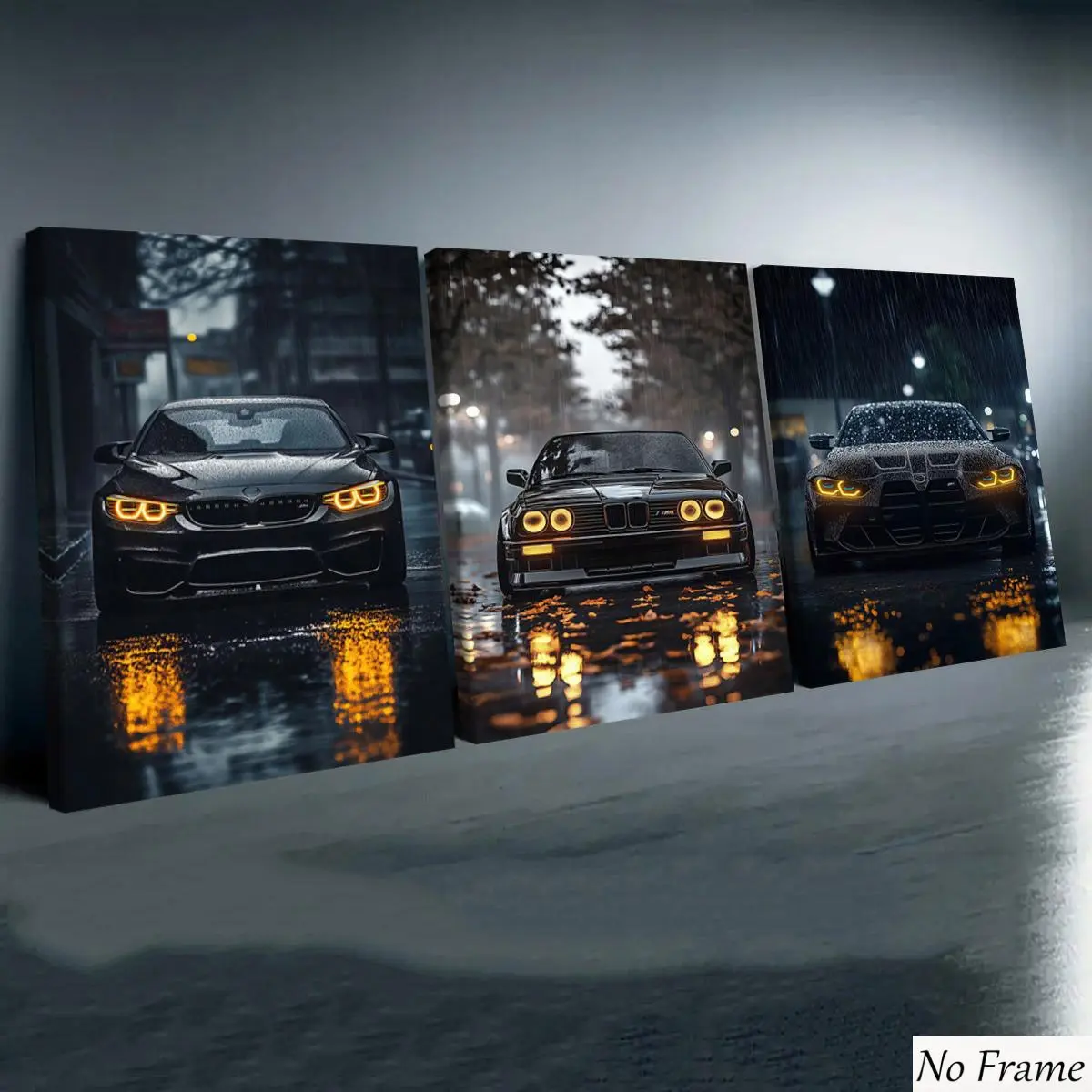 Bmw Car Poster Set, Modern Art Wall Decor, Waterproof & Odorless, Perfect for Living Room, Fashionable Home Posters, 3-Piece Kit