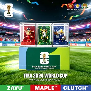 [FIFA Official Authentic] 2026 World Cup Mascot Collection Ornament Set, Including Three Styles: Canada Maple, Mexico Zayu,USA Clutch, 6cm/2.36inch, Authentic Fan Souvenir, Doll Toy & Action Figure, 1 Piece/3-Piece Set, 6QCA
