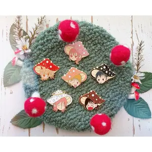 Chainsaw Anime Mushroom Character Enamel Pins