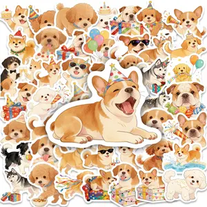 50pcs of Adorable Cartoon Dog Party Stickers, Suitable for Scrapbooks, Diaries, Laptops, Water Bottles, Cars, Etc. A Gift with A Positive Message and A Belief-based Design.