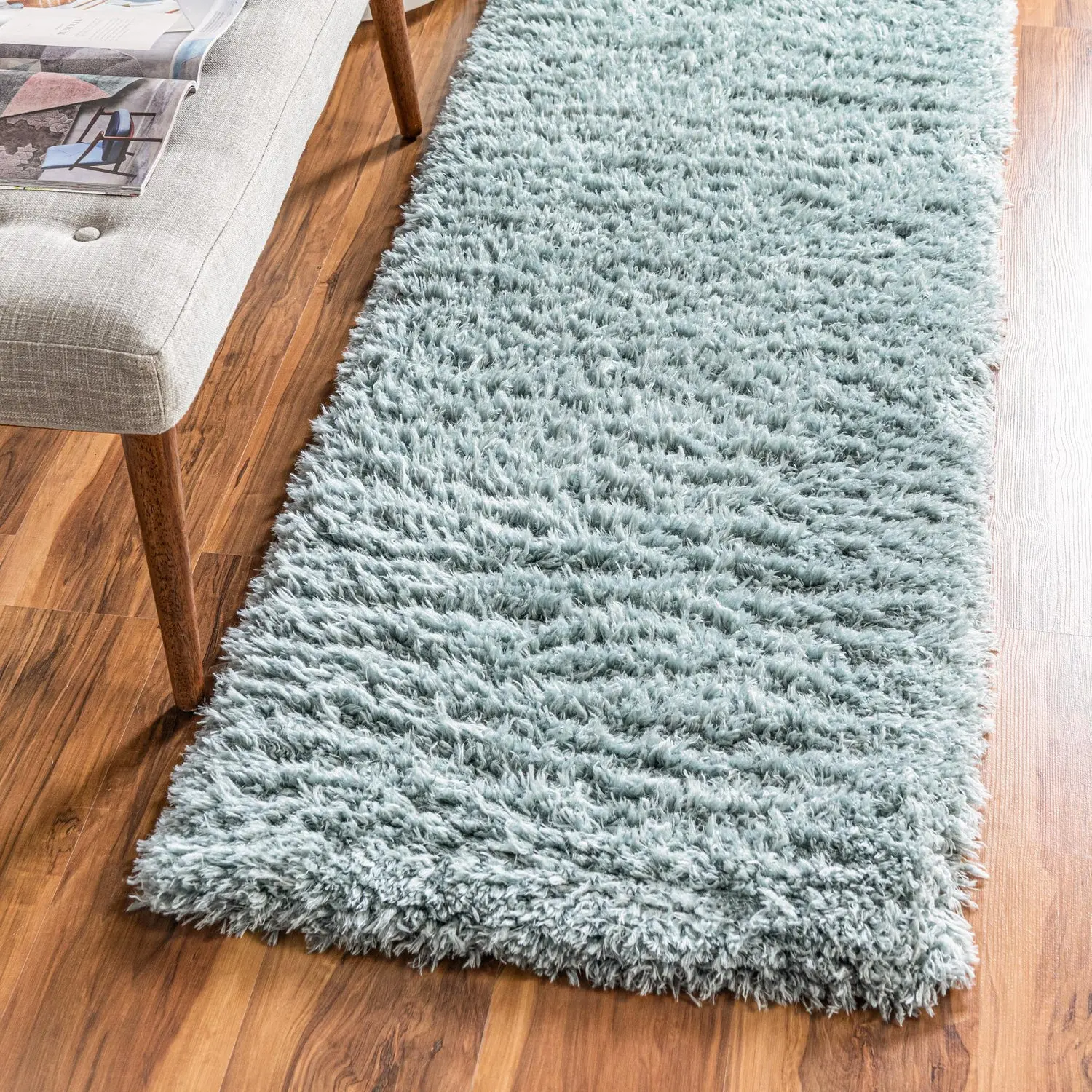 Slate Blue Infinity Shag Rug