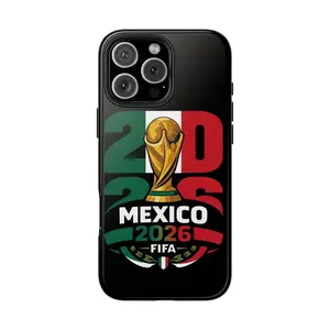 Golden Soccer Trophy with Mexico Flag, 2026 World Football Tournament Style Cover Phone Case for iPhone 17 - 11 Pro Max Plus Mini X XR XS 7 8 Plus or SAMSUNG GALAXY S25 - S21 Ultra Plus