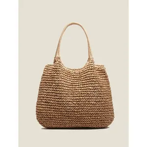 Women's Fashionable Straw Tote Bag, Large Capacity Shoulder Bag for Daily Used, Casual Trendy Versatile High-quality Daily Commuting Bag, Girl Fashionable Shopping Bag