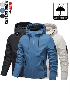 Men's Outdoor Sport Windproof Waterproof Breathable Thin Single-Layer Hiking Jacket, Casual Loose-Fit Spring & Fall Outerwea fall outfitsr Outerwear
