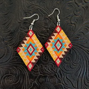 Southwestern Brick Stitch Beaded Earrings