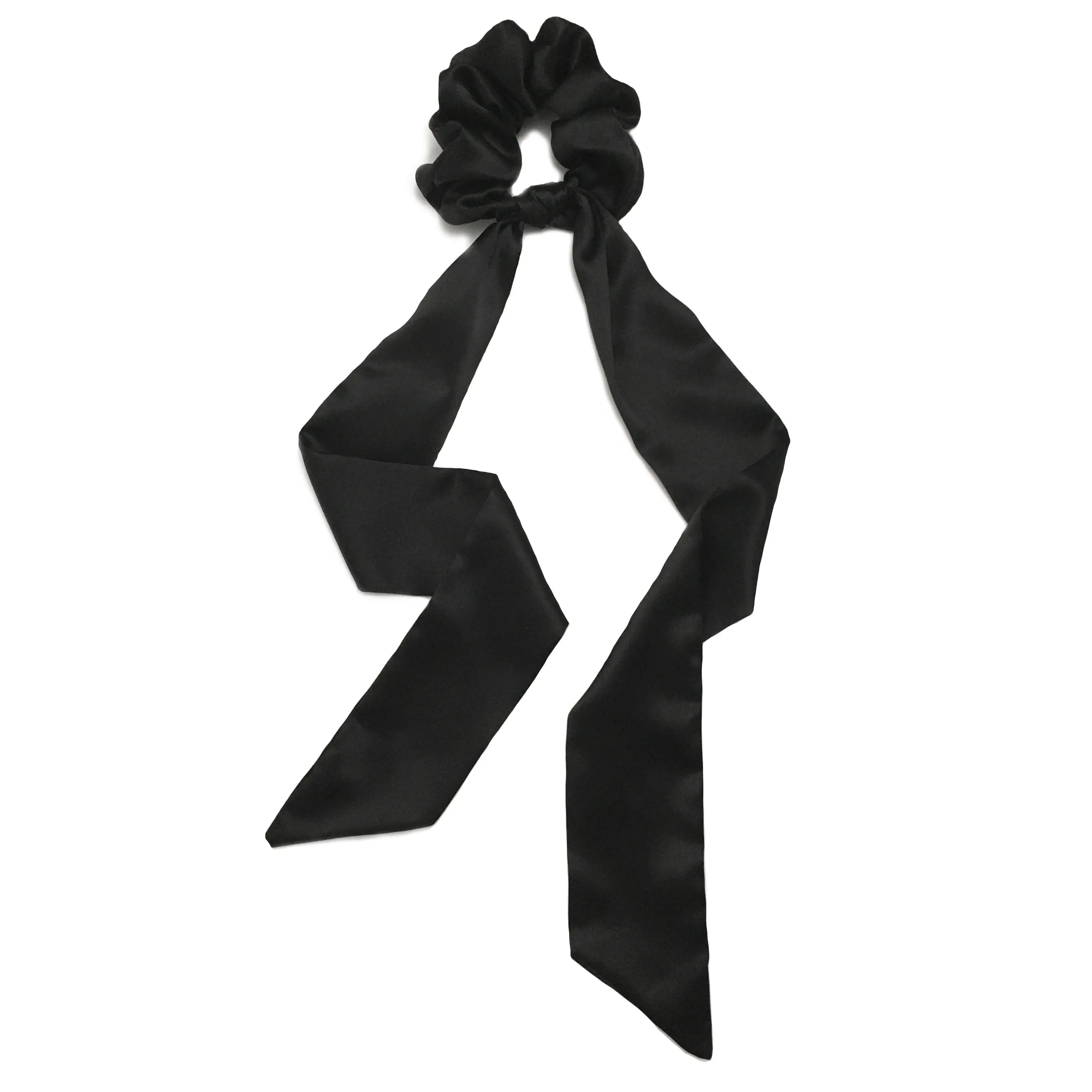 Onyx Silk Scarf Scrunchie