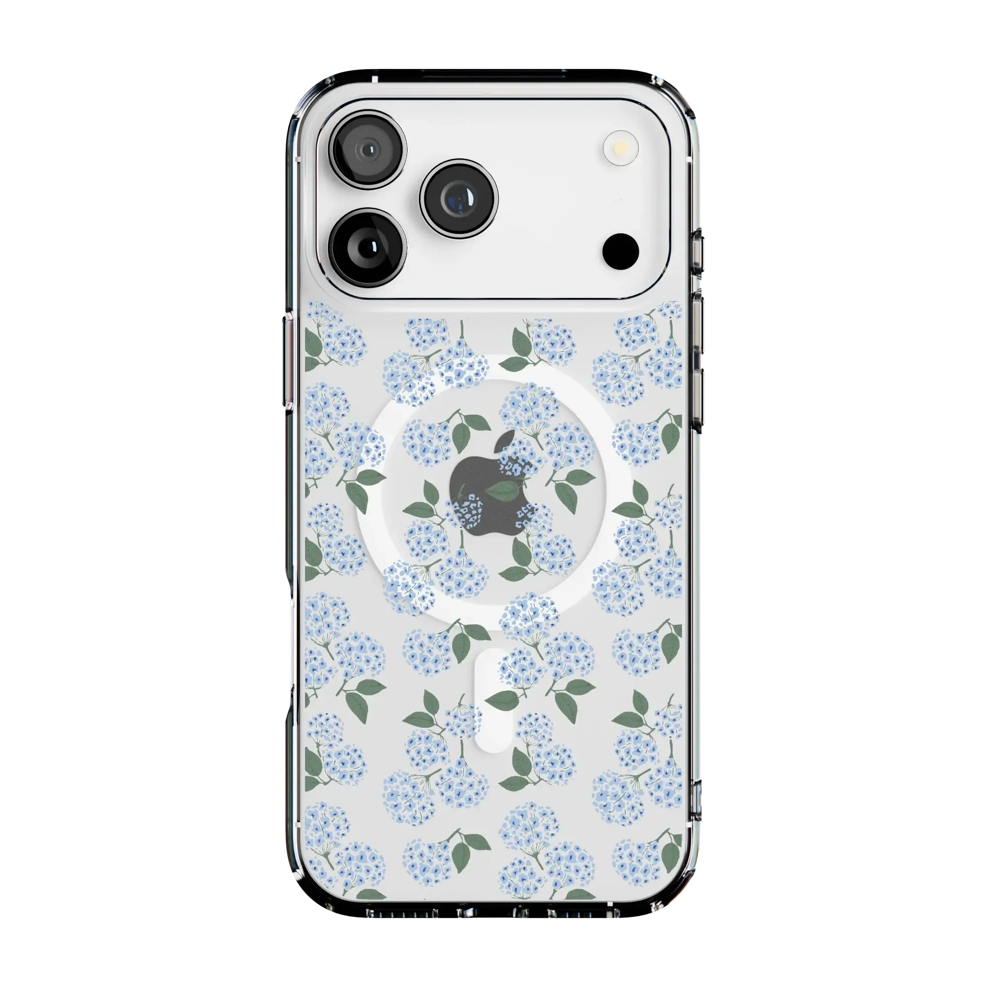 Casely iPhone 17 Pro Case | Nantucket Cottage | Blue Hydrangea | Clear Classic Ultra-Thin Design | Compatible with MagSafe